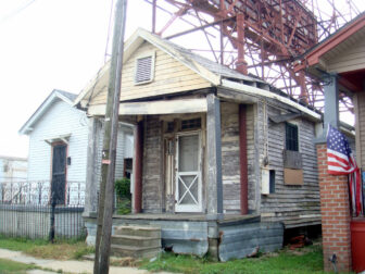 The house was still more or less intact when photographed in July 2011.
