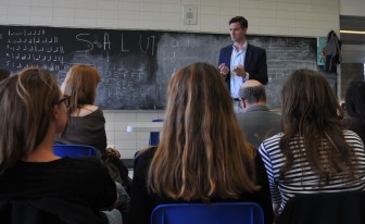 State Superintendent John White asked Lycee's teachers to describe their concerns during a visit to the school Wednesday.