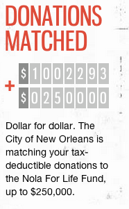 Despite this notice on the NOLA for LIfe website, the city says it has made no commitment to providing $250,000 to the program. 