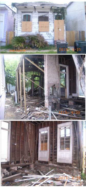Peter Gardner bought this house at 2335 Conti St. in June with a promise to renovate it within a year. This week, a city contractor demolished it after the city labeled it in "imminent danger of collapse." Gardner said the property wasn't in danger of collapse and that no one notified him that his property was scheduled to be torn down. The city provided these photos to show the condition of the building before it was demolished. 