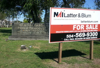 In August the Orleans Parish School Board sold two former administration buildings at its headquarters in Algiers. Before Katrina, these two buildings housed about 440 of the district's 750 central office employees. Today, about 75 school board employees use just a portion of a smaller building.