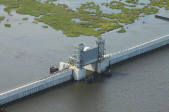 The U.S. Army Corps of Engineers long ago finished building many sections of the metro-area hurricane protection system, such as this lift gate where Bayou Bienvenue crosses the Lake Borgne Surge Barrier, but the state says it will not accept any part of the system until all parts are complete. That might take another five years.