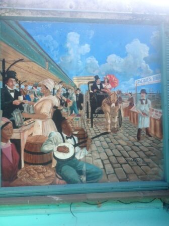 A latter-day fresco paints an idealized picture of a French Market that never was.