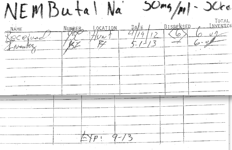 A lawyer for a death-row inmate said this page produced by the state shows that the state's execution drug expired in September.