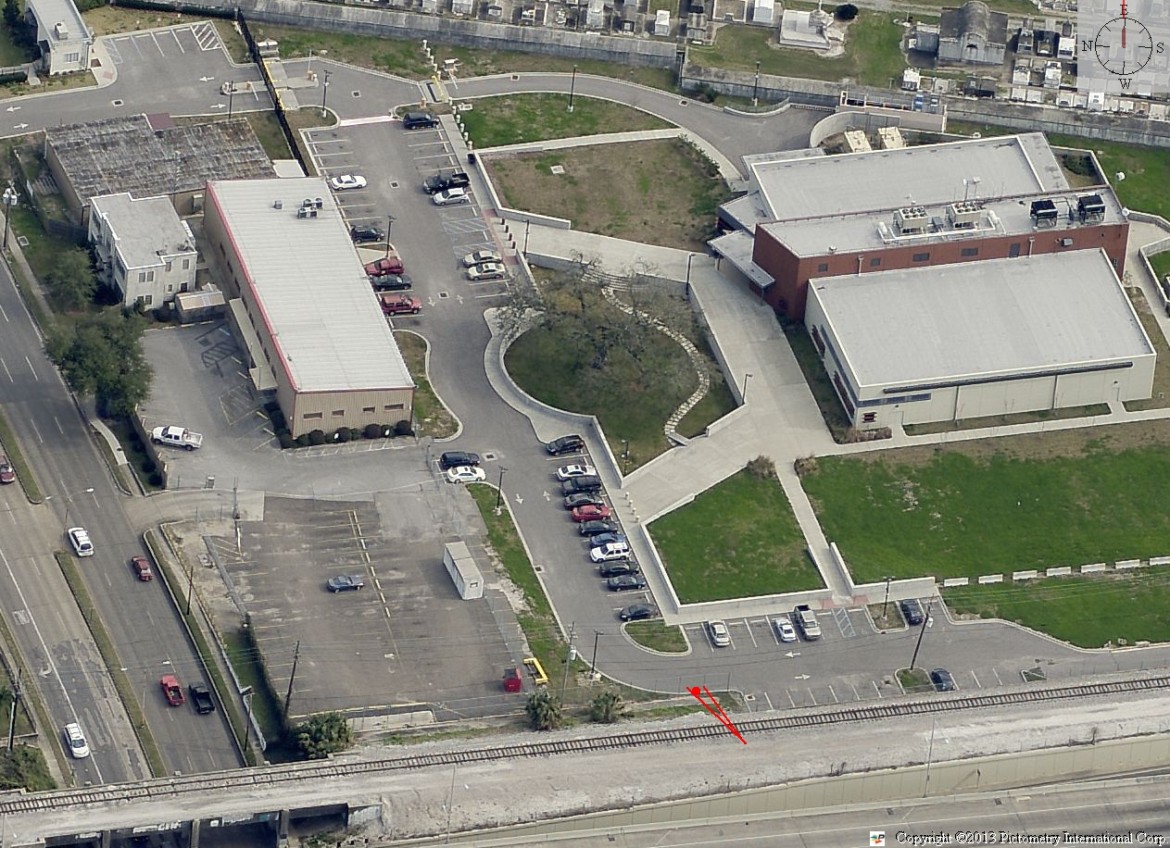This photo shows the proposed location, shown by the red lines, of a digital billboard to be built by Marco Outdoor Advertising.