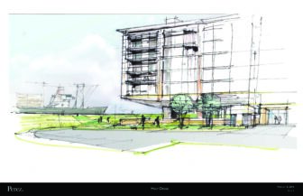 This rendering shows part of the Holy Cross proposal. The company has originally proposed a much taller tower, but reduced it to 60 feet. That's still well above what's allowed by the city's current zoning code.
