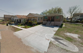 This Google map image shows the vast amount of pavement covering a S. Miro Street property. The neighbor to the left has to truck in dirt to maintain his front lawn. 