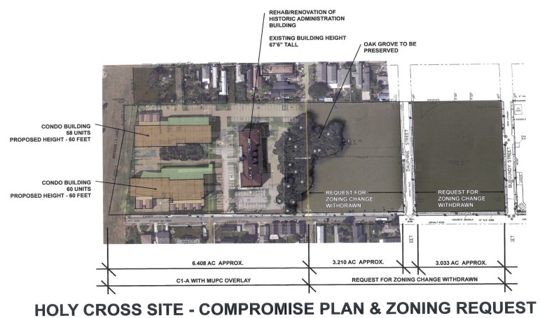 Perez, APC has revised its rezoning request for a proposed riverfront development in the Holy Cross neighborhood.