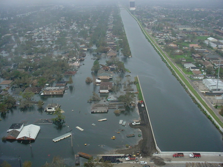 During Hurricane Katrina, the floodwall and levee on the 17th Street Canal collapsed without being overtopped. It was one of about 50 breaches in the flood protection system that was supposed to repel "the most severe storm" that could be expected in the area.