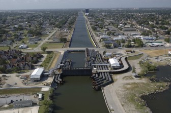 The 17th Street Canal pumping station and new floodwalls, shown here in 2011, are part of the newly-built system. Everyone agrees that it's best New Orleans has ever had. But experts say it's not what the city needs — or as strong as Congress originally intended in 1965.
