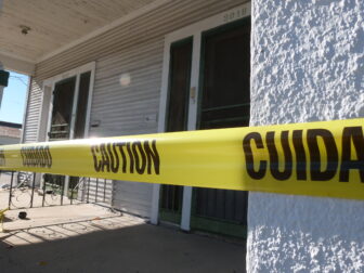 The house at 3016 Leonidas St. was falling apart and covered in caution tape when we surveyed it. 