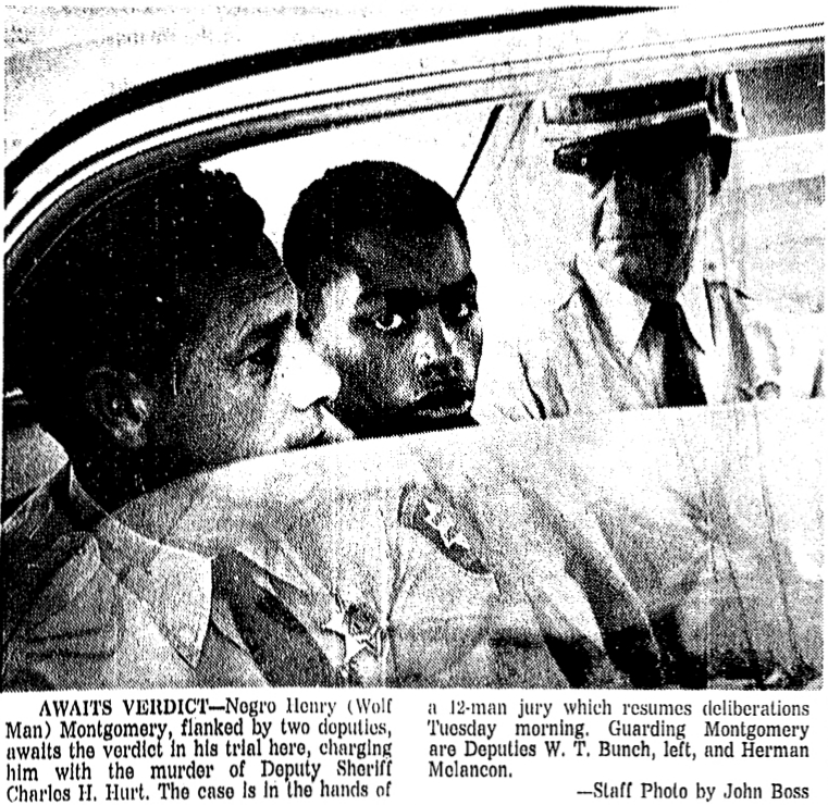 The Baton Rouge Morning Advocate followed Montgomery's first trial closely. On Feb. 4, 1964, the paper reported the prosecutor's closing arguments. "He may have an IQ of 84, but he has the cunning of a John Dillinger," District Attorney Sargent Pitcher said of Montgomery. "He may have the mind of a three-year-old, but he has the cunning of a wolf."