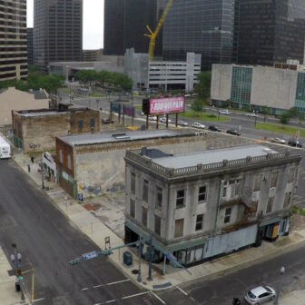 The three buildings that still stand in the 400 block of South Rampart Street are arguably the most important landmarks in the history of America's most distinctive musical idiom: jazz. The former Eagle Saloon is the building in the foreground. 