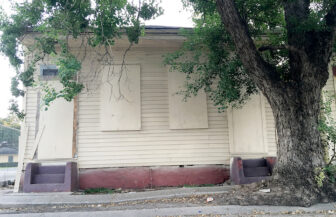 Architectural detailing has been stripped off the Bolden birthplace since it was acquired by Greater St. Stephen Church and emptied of occupants. 