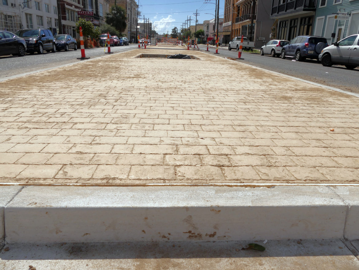 Picture of paved neutral ground on O.C. Haley
