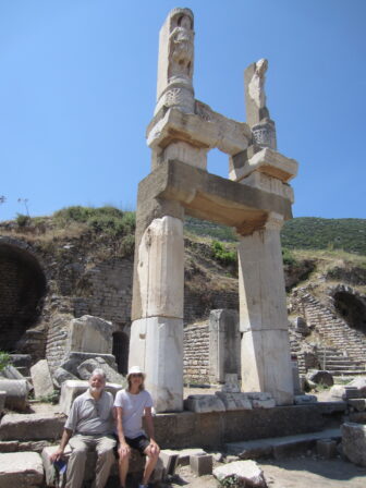 Author Arend and husband Richard Saxer included a stop at Ephesus as part of their 2012 Atlas tour of Turkey. 