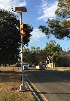 For a couple weeks, the lights in front of International School of Louisianas middle school flashed but there were no signs warning drivers to slow down. Now the signs are back, too.